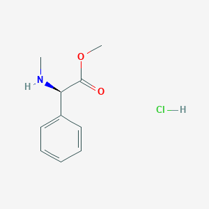 Chemical structure of Methyl (R)-2-(methylamino)-2-phenylacetate hydrochloride