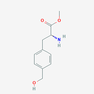 Chemical structure of Methyl (R)-2-amino-3-(4-(hydroxymethyl)phenyl)propanoate