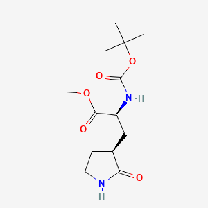 Chemical structure of Methyl (S)-2-((tert-butoxycarbonyl)amino)-3-((S)-2-oxopyrrolidin-3-yl)propanoate