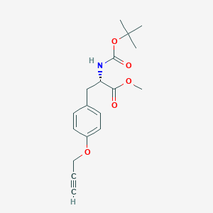 Chemical structure of Methyl (S)-2-((tert-butoxycarbonyl)amino)-3-(4-(prop-2-yn-1-yloxy)phenyl)propanoate