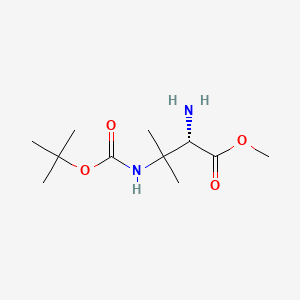Chemical structure of Methyl (S)-2-amino-3-((tert-butoxycarbonyl)amino)-3-methylbutanoate