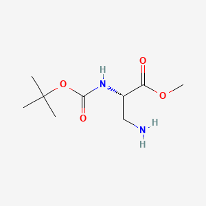 Chemical structure of Methyl (S)-3-amino-2-((tert-butoxycarbonyl)amino)propanoate