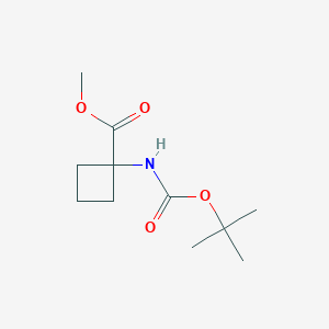 Chemical structure of Methyl 1-((tert-butoxycarbonyl)amino)cyclobutanecarboxylate