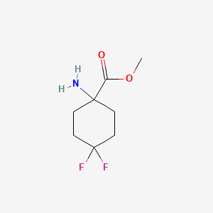 Chemical structure of Methyl 1-amino-4,4-difluorocyclohexane-1-carboxylate