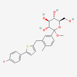 Chemical structure of Methyl 1-C-[3-[[5-(4-fluorophenyl)-2-thienyl]methyl]-4-methylphenyl]-D-glucopyranoside