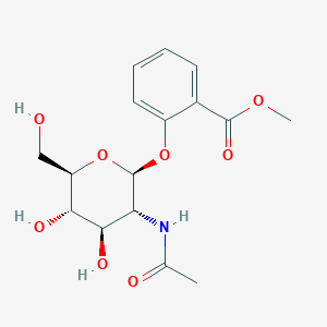 Chemical structure of Methyl 2-(((2S,3R,4R,5S,6R)-3-acetamido-4,5-dihydroxy-6-(hydroxymethyl)tetrahydro-2H-pyran-2-yl)oxy)benzoate