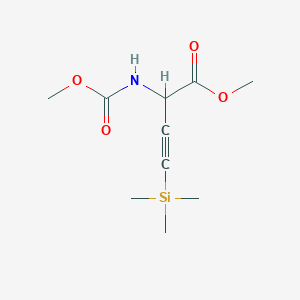 Chemical structure of Methyl 2-((methoxycarbonyl)amino)-4-(trimethylsilyl)but-3-ynoate