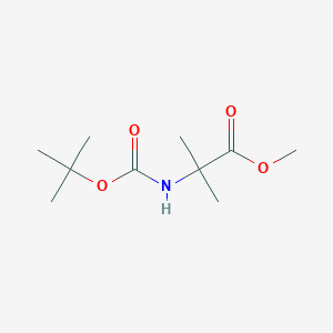Chemical structure of Methyl 2-(tert-butoxycarbonylamino)-2-methylpropanoate