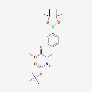 Chemical structure of Methyl 2-((tert-butoxycarbonyl)amino)-3-(4-(4,4,5,5-tetramethyl-1,3,2-dioxaborolan-2-yl)phenyl)propanoate