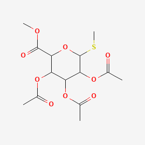 Chemical structure of Methyl 2,3,4-tri-O-acetyl-β-D-thiogalactopyranosiduronic acid methyl ester