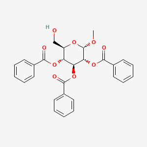 Chemical structure of Methyl 2,3,4-Tri-O-benzoyl-α-D-glucopyranoside
