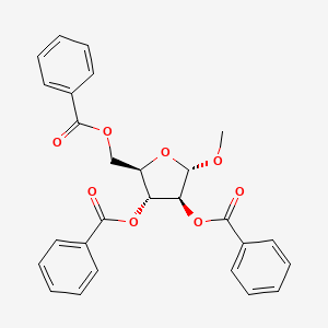 Chemical structure of Methyl 2,3,5-tri-O-benzoyl-α-D-arabinoside