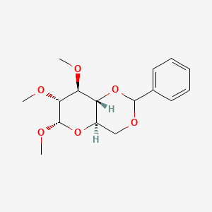 Chemical structure of Methyl 2,3-di-O-methyl-4,6-O-(phenylmethylene)-α-D-glucopyranoside