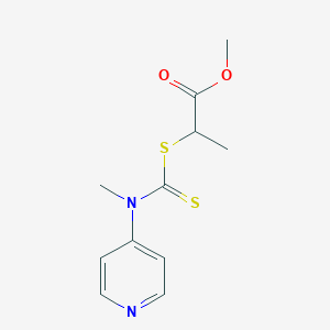 Chemical structure of Methyl 2-[methyl(4-pyridinyl)carbamothioylthio]propionate