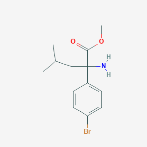 Chemical structure of Methyl 2-amino-2-(4-bromophenyl)-4-methylpentanoate