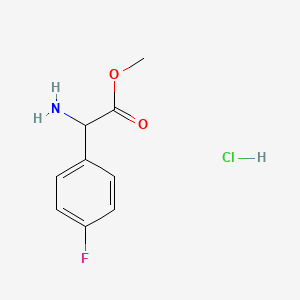 Chemical structure of Methyl 2-amino-2-(4-fluorophenyl)acetate hydrochloride