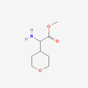 Chemical structure of Methyl 2-amino-2-(oxan-4-yl)acetate