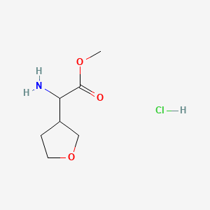 Chemical structure of Methyl 2-amino-2-(oxolan-3-yl)acetate hydrochloride