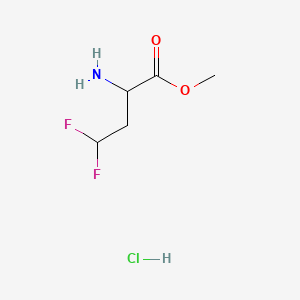 Chemical structure of Methyl 2-amino-4,4-difluorobutanoate hydrochloride