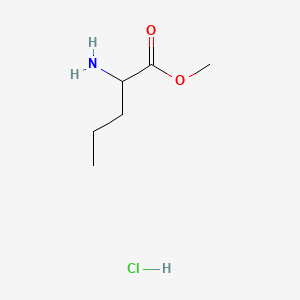 Chemical structure of Methyl 2-aminopentanoate hydrochloride