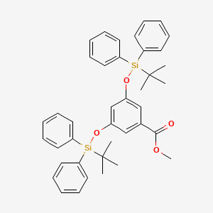 Chemical structure of Methyl 3,5-bis((tert-butyldiphenylsilyl)oxy)benzoate