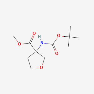 Chemical structure of Methyl 3-(Boc-amino)tetrahydrofuran-3-carboxylate