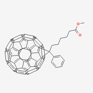 Chemical structure of (6,6)-phenyl-C61 Methyl-hexanoate