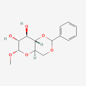 Chemical structure of Methyl 4,6-O-Benzylidene-α-D-glucopyranoside