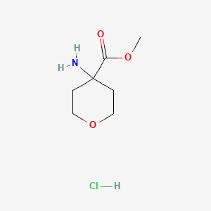 Chemical structure of Methyl 4-aminooxane-4-carboxylate hydrochloride