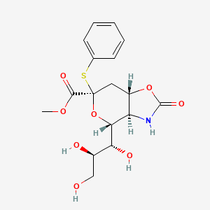 Chemical structure of Methyl 5-N,4-O-Carbonyl-3,5-dideoxy-2-S-phenyl-2-thio-D-glycero-β-D-galacto-2-nonulopyranosylonate