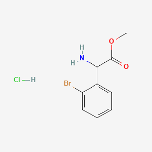 Chemical structure of Methyl amino(2-bromophenyl)acetate hydrochloride