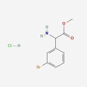 Chemical structure of Methyl amino(3-bromophenyl)acetate hydrochloride