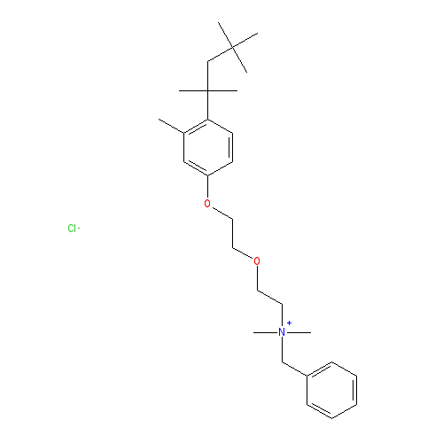 Chemical structure of Methyl benzethonium chloride
