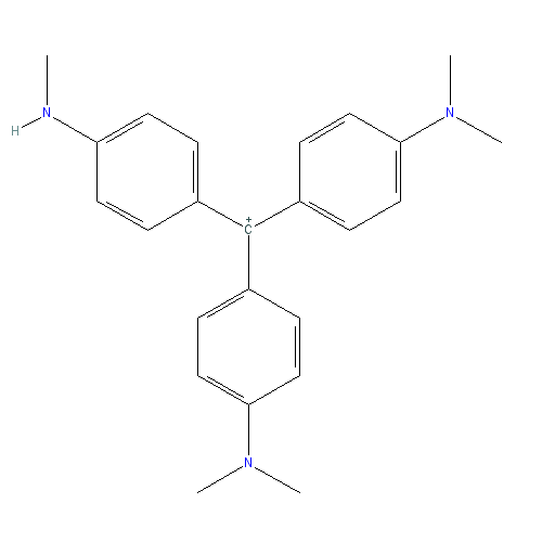 Chemical structure of Methyl violet indicator (0·13-0·5, 1·0-1·5, 2·0-3·0)