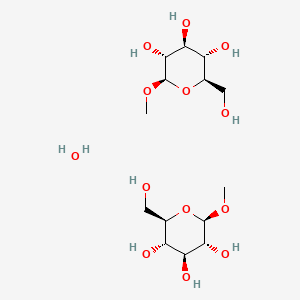 Chemical structure of Methyl β-D-glucopyranoside (hemihydrate)