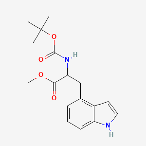 Chemical structure of Methyl2-((tert-Butoxycarbonyl)amino)-3-(1H-indol-4-yl)propanoate