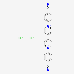 Chemical structure of Mono(1,1'-bis(4-cyanophenyl)-[4,4'-bipyridine]-1,1'-diium) monochloride