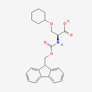 Chemical structure of N-(((9H-Fluoren-9-yl)methoxy)carbonyl)-O-cyclohexyl-L-serine