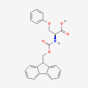 Chemical structure of N-(((9H-Fluoren-9-yl)methoxy)carbonyl)-O-phenyl-L-serine