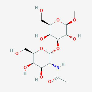 Chemical structure of N-((2R,3R,4R,5R,6R)-2-(((2R,3S,4S,5R,6R)-3,5-dihydroxy-2-(hydroxymethyl)-6-methoxytetrahydro-2H-pyran-4-yl)oxy)-4,5-dihydroxy-6-(hydroxymethyl)tetrahydro-2H-pyran-3-yl)acetamide