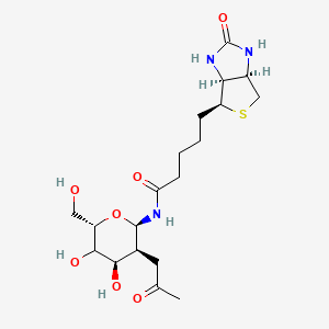 Chemical structure of N-((2R,3R,4R,5S,6R)-3-acetamido-4,5-dihydroxy-6-(hydroxymethyl)tetrahydro-2H-pyran-2-yl)-5-((3aS,4S,6aR)-2-oxohexahydro-1H-thieno[3,4-d]imidazol-4-yl)pentanamide