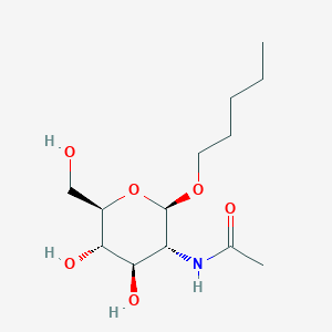 Chemical structure of N-((2R,3R,4R,5S,6R)-4,5-dihydroxy-6-(hydroxymethyl)-2-(pentyloxy)tetrahydro-2H-pyran-3-yl)acetamide
