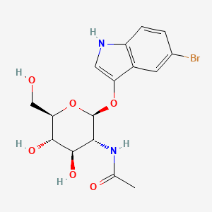 Chemical structure of N-((2S,3R,4R,5S,6R)-2-((5-bromo-1H-indol-3-yl)oxy)-4,5-dihydroxy-6-(hydroxymethyl)tetrahydro-2H-pyran-3-yl)acetamide