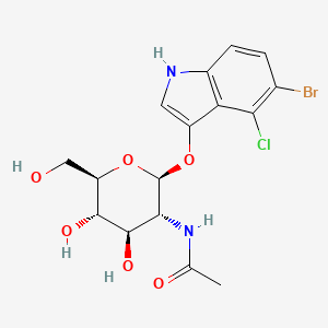Chemical structure of N-((2S,3R,4R,5S,6R)-2-((5-Bromo-4-chloro-1H-indol-3-yl)oxy)-4,5-dihydroxy-6-(hydroxymethyl)tetrahydro-2H-pyran-3-yl)acetamide