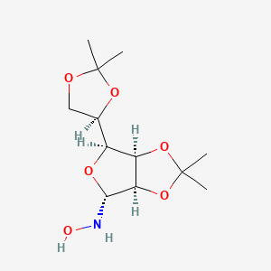 Chemical structure of N-((3aR,4S,6R,6aS)-6-((R)-2,2-dimethyl-1,3-dioxolan-4-yl)-2,2-dimethyltetrahydrofuro[3,4-d][1,3]dioxol-4-yl)hydroxylamine
