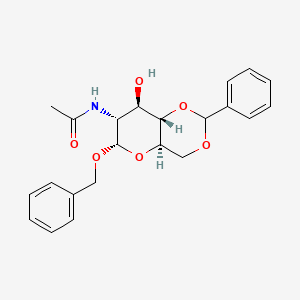 Chemical structure of N-((4aR,6S,7R,8R,8aS)-6-(Benzyloxy)-8-hydroxy-2-phenylhexahydropyrano[3,2-d][1,3]dioxin-7-yl)acetamide