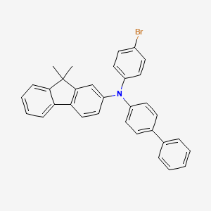 Chemical structure of N-([1,1'-Biphenyl]-4-yl)-N-(4-bromophenyl)-9,9-dimethyl-9H-fluoren-2-amine