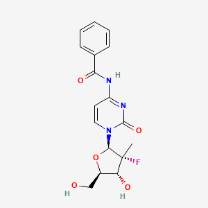 Chemical structure of N-(1-((2R,3R,4R,5R)-3-fluoro-4-hydroxy-5-(hydroxymethyl)-3-methyltetrahydrofuran-2-yl)-2-oxo-1,2-dihydropyrimidin-4-yl)benzamide