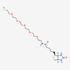 Chemical structure of N-(17-Mercapto-3,6,9,12,15-pentaoxaheptadecyl)-5-((3aS,4S,6aR)-2-oxohexahydro-1H-thieno[3,4-d]imidazol-4-yl)pentanamide