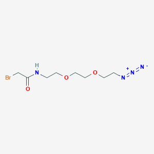 Chemical structure of Bromoacetamido-PEG2-Azide